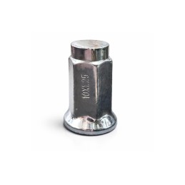 Piulita roata ATV cromata M10x1.25 baza plata auto