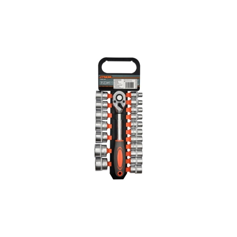 Set chei tubulare hexagonale auto 1/2 inch 19 piese cu clichet 72T