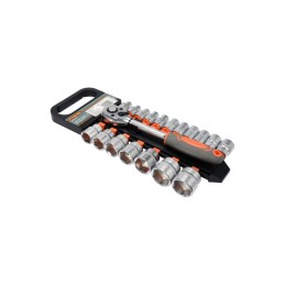 Set chei tubulare hexagonale auto 1/2 inch 19 piese cu clichet 72T