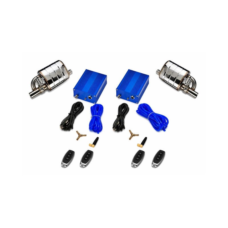 Set toba sport evacuare auto cut off valve cu telecomanda 63 mm reglaj sunet inox
