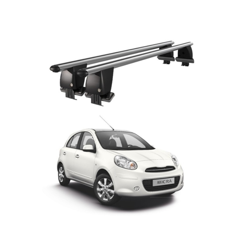Bare transversale portbagaj auto aluminiu plafon neted Nissan Micra March K13 2010-2017