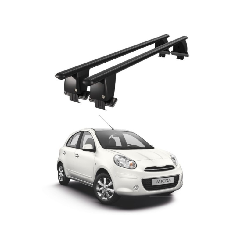 Bare transversale portbagaj auto aluminiu plafon neted Nissan Micra March K13 2010-2017