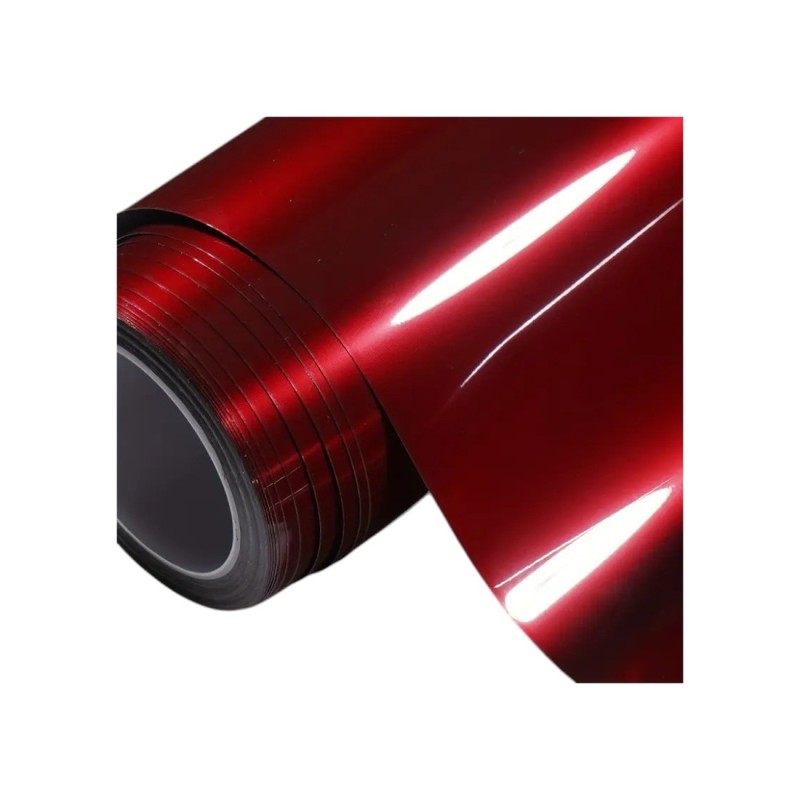 Folie auto PET Premium rosu liquid metal cherry red cu tehnologie anti-bule 16m x 1.52m