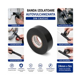 Banda autovulcanizanta electroizolanta din cauciuc 24 mm x 5 m