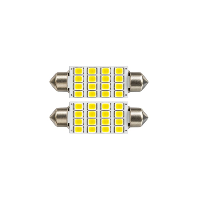 Becuri LED sofit SV8.5 39 mm 16 SMD 1210 12V alb set 2 bucati