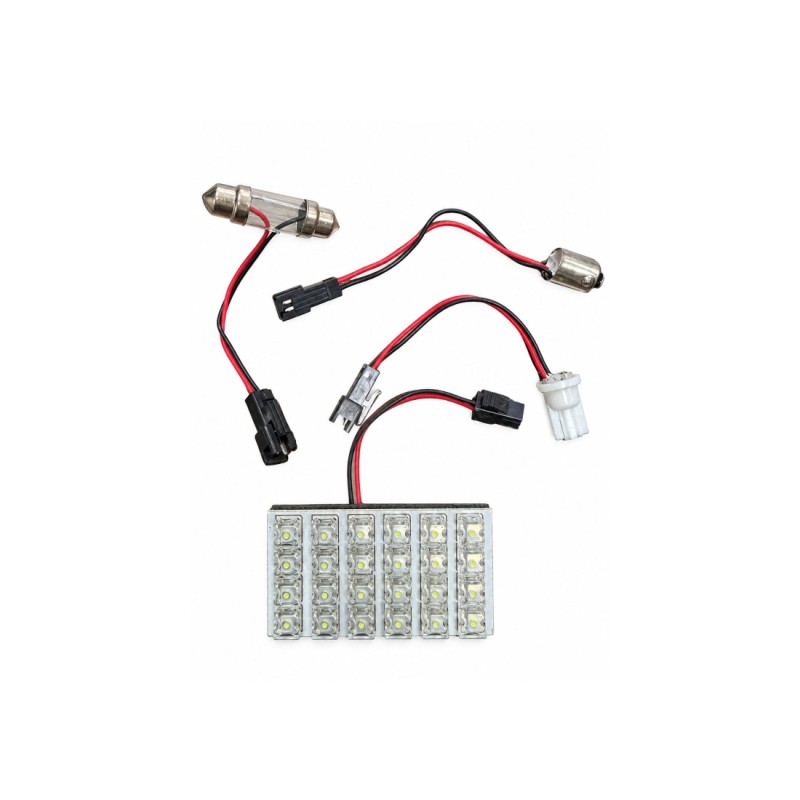 Lampa LED cu placa 24 LED-uri 65 x 34 mm lumina alba cu 3 mufe adaptoare