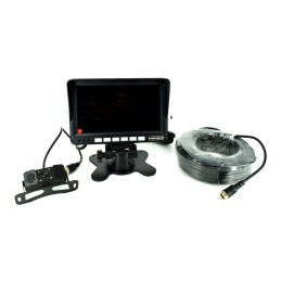 Sistem kit monitor senzor parcare + camera mansarier turism/camion  12V-24V.  Lungime cablu 22m . COD: 8828
