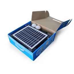 KIT Panou solar 22.5 x 19.5 cm + baterie + 2 becuri Cod: GLSOLAR01