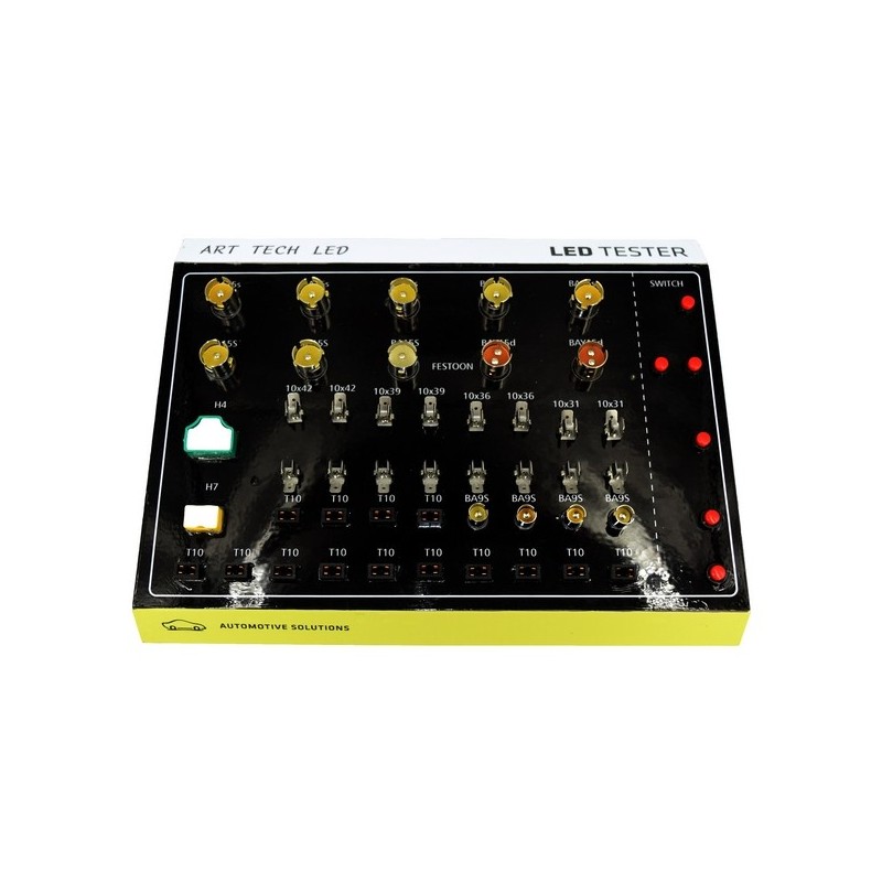 Cutie test LED cu diferite socluri. 220V-12V