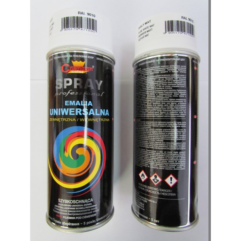 Spray vopsea Profesional CHAMPION RAL 9010 ALB 10 LUCIOS 400ml