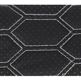 Material hexagon cu gaurele negru cusatura gri