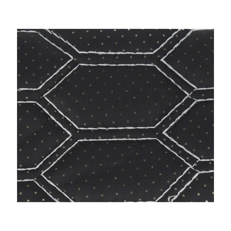 Material hexagon cu gaurele negru cusatura gri