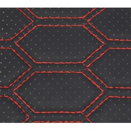 Material hexagon cu gaurele negru cusatura rosie