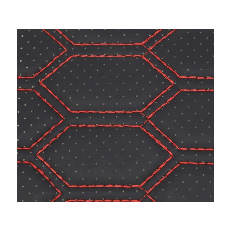 Material hexagon cu gaurele negru cusatura rosie