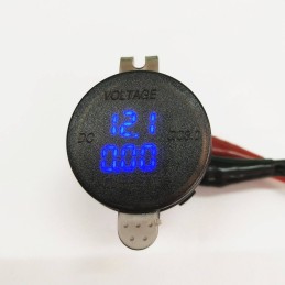 Mufa bord incarcator USB QC3.0 si voltmetru 12-24V DS2031