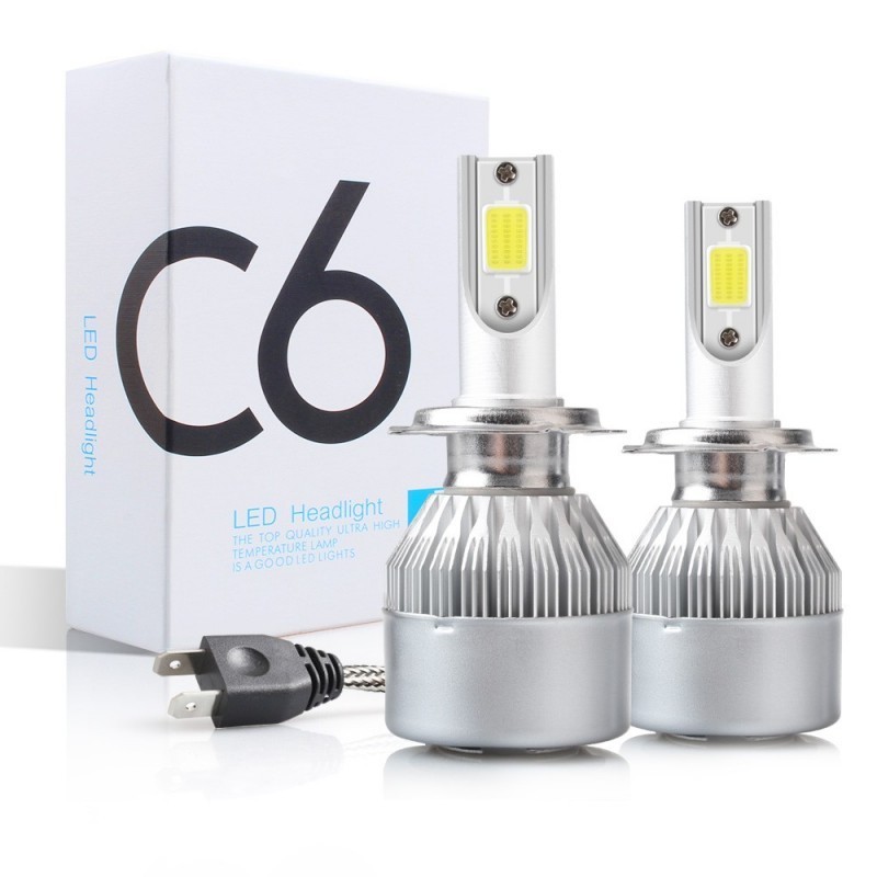 Set bec cu LED C6 H7 18W - 3500 lumen 6000k 12V