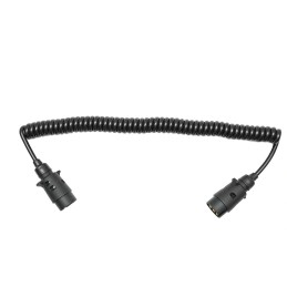 Cablu spiral 2.5m cu 2 stechere tata din plastic 7 pini pentru priza auto remorca