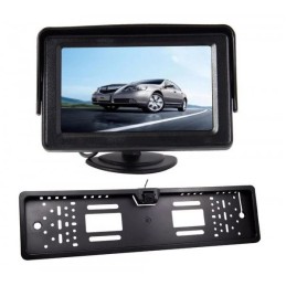 Camera mers inapoi in suport numar + Monitor 4,3" LCD universal de vedere in spate
