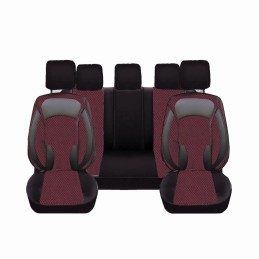 Set huse scaune auto DeluxeBoss negru cu rosu