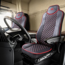 Set huse scaun Scania R serie 2006-2020 eco negru+rosu