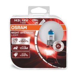 Set 2 becuri 12V H3 55 W night breaker laser nextgen +150% Osram