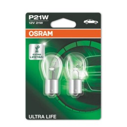 Set 2 becuri 12V P21W ultra life blister Osram