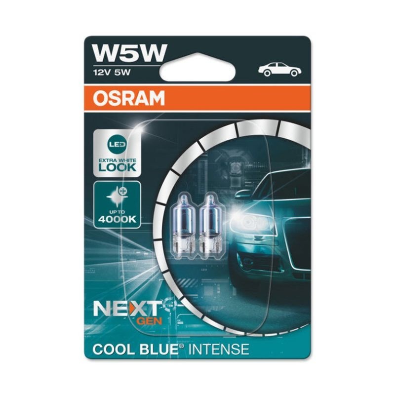 Set 2 becuri 12V W5W cool blue intense nextgen blister Osram