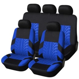 Set huse scaune auto cu fermoare pentru bancheta rabatabila culoare negru - albastru