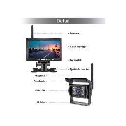 Camera marsarier wireless 12V-24V monitor 7 inch