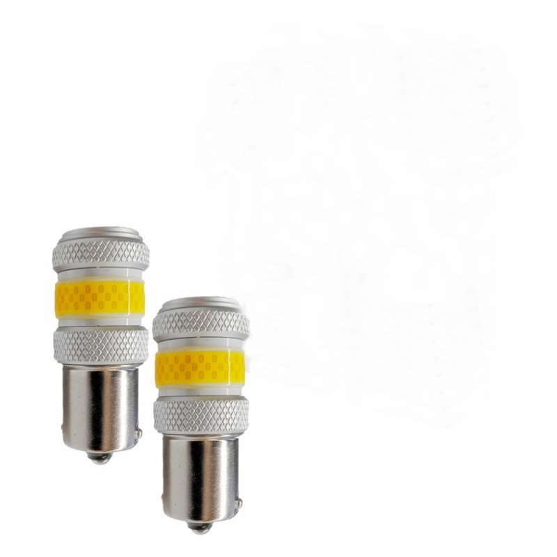 Set 2 becuri cu o faza BAU15S PY21W T.N. LED COB 12-24V