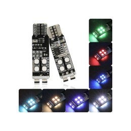 Set 2 becuri pozitie RGB cu telecomanda frecventa RF-T10, 10 LED SMD 2835 RGB 12V