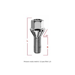 Prezoane pentru jante de aluminiu M14x1,5 mm cu con drept