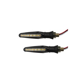 Set 2 lampi semnalizare moto 12V lumina de zi alba si semnalizare galbena