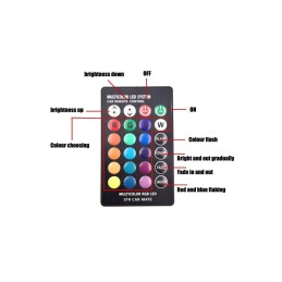 Bec T10 RGB cu telecomanda frecventa IR–T10, 6 LED SMD 5050 RGB 12V