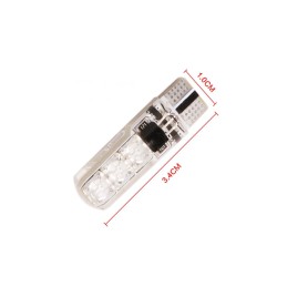 Bec T10 RGB cu telecomanda frecventa IR–T10, 6 LED SMD 5050 RGB 12V