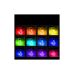 Bec T10 RGB cu telecomanda frecventa IR–T10, 6 LED SMD 5050 RGB 12V