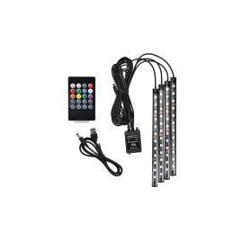 Kit interior LED 12 SMD RGB cu telecomanda si aplicatie BTT 22cm