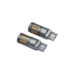 Set 2 becuri o faza T20 7440 84SMD Canbus 12V-24V lumina galbena