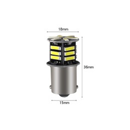 Set 2 becuri o faza T.V. BA15S 21SMD 12V 300 lumen lumina alba