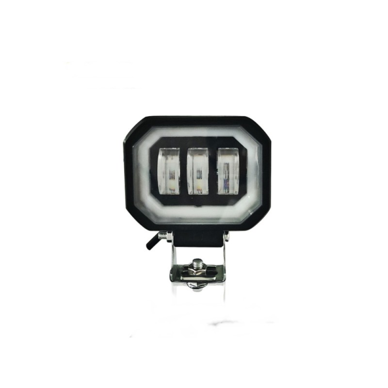 Proiector LED cu angel eyes DRL alb 1500lm 30W 12V-24V