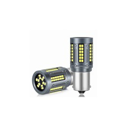 Set 2 becuri o faza T.V. BA15S 84SMD Canbus 12V-24V nonpolar lumina alba