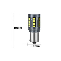 Set 2 becuri o faza T.V. BA15S 84SMD Canbus 12V-24V nonpolar lumina alba