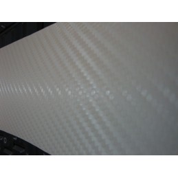 Rola folie carbon 3D 10 m alba cu tehnologie de eliminare a bulelor de aer