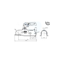 Set cupla remorca cu 3 adaptoare, suruburi, manson si protectie bara