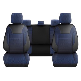 Huse scaune auto DeluxeBoss Classico 11 piese albastru inchis