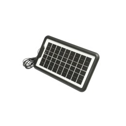 Kit iluminat portabil LED cu 3 becuri/proiector, panou solar si baterie 6V, 4.5 Ah