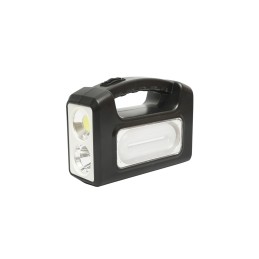 Kit iluminat portabil LED cu 3 becuri/proiector, panou solar si baterie 6V, 4.5 Ah