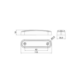Lampa gabarit 110x30.5, LED, galbena, 12-36V, Fristom Lampa gabarit 110x30.5, LED, galbena, 12-36V, Fristom