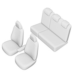 SET HUSE SCAUN UMBRELLA PENTRU DACIA DOKKER 2012- (BANCHETA FRACTIONATA) CU TETIERE SPATE IN FORMA DE L