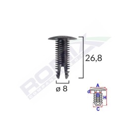 CLIPS TAPITERIE PENTRU FIAT/LANCIA/ALFA ROMEO - NEGRU SET 10 BUC